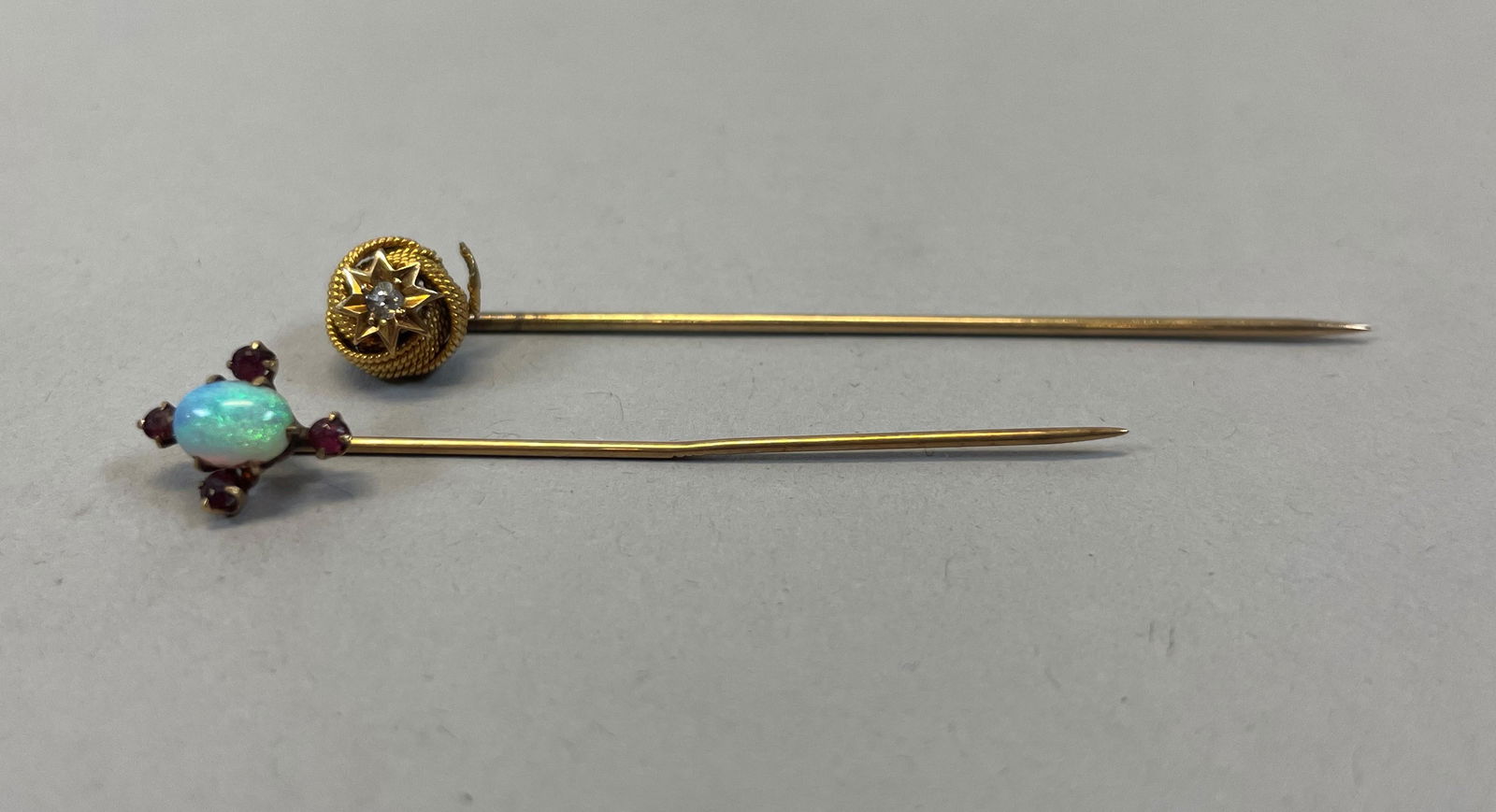 Two Antique Yellow Gold Stick Pins (1 of 5)