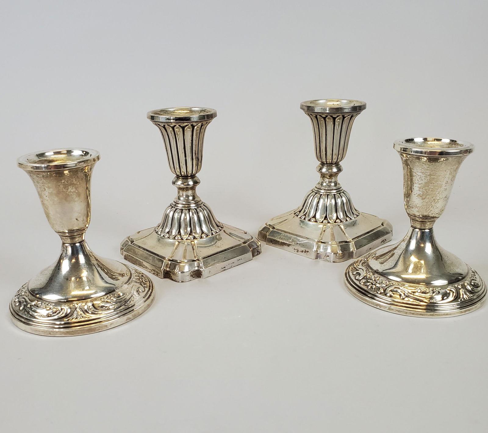 Two Pairs of Low Weighted Sterling Silver Candlesticks (1 of 6)