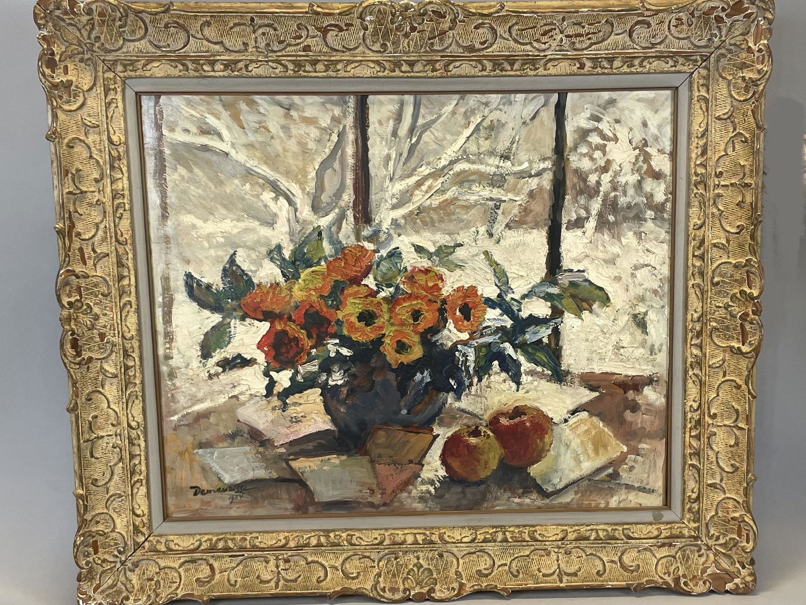 Rene Demeurisse Floral Still Life Oil Painting (1 of 7)