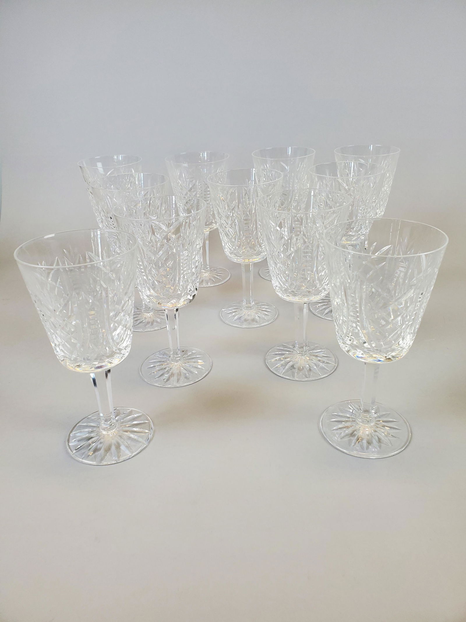Eleven (11) Waterford Clare Cut Crystal Stem Goblets (1 of 3)