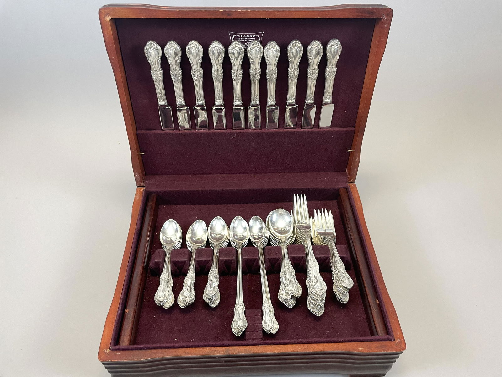 International Sterling Wild Rose Flatware Service 68 pc (1 of 7)
