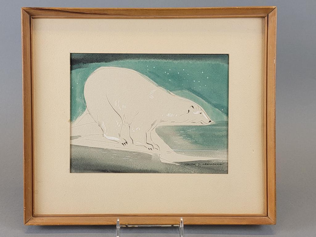 Signed Watercolor POLAR BEAR Viktor Schrekengost (1 of 8)