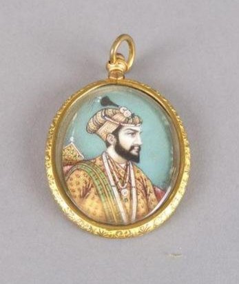 Antique 19th C Mughal Portrait Miniature, Shah Jahan (1 of 4)