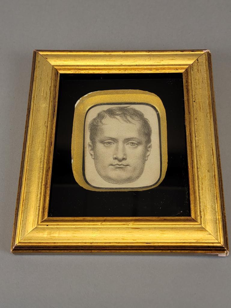 Antique 19th C Miniature Portrait Drawing of Napoleon (1 of 4)