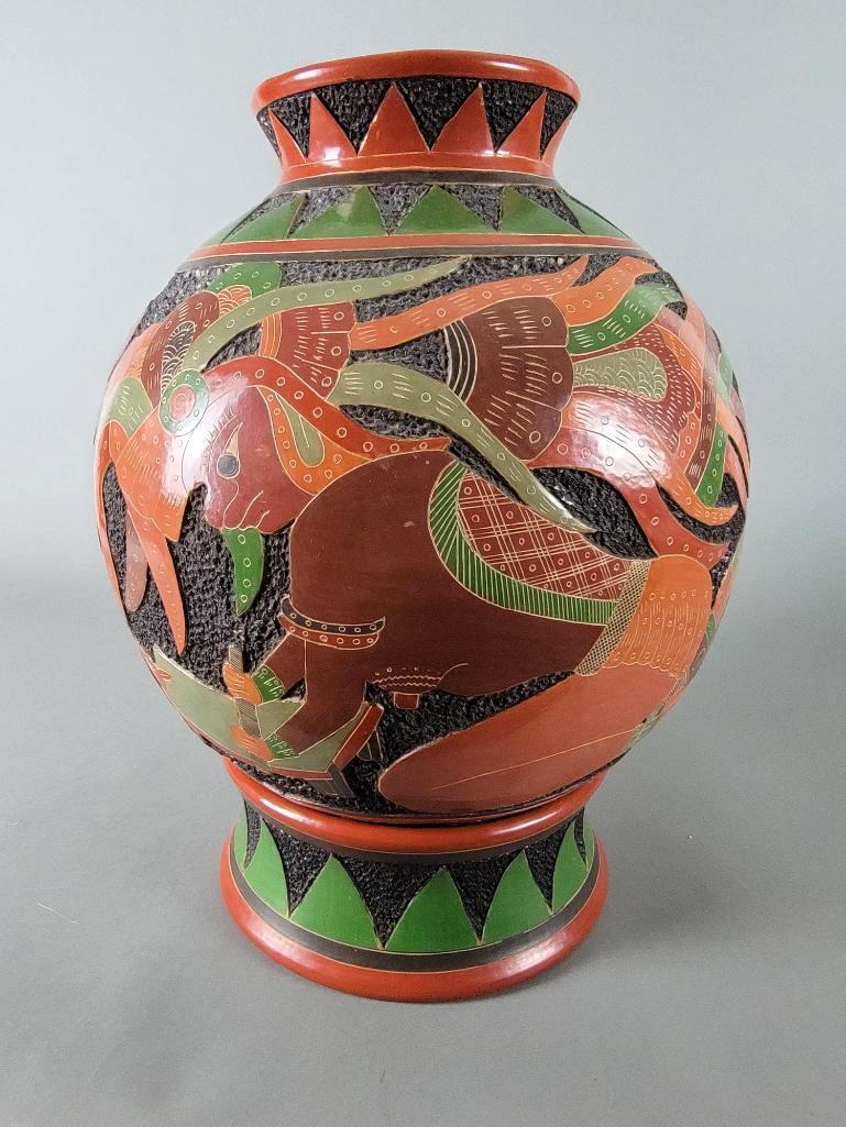 Large Native or Meso American Pot on Pedestal (1 of 6)