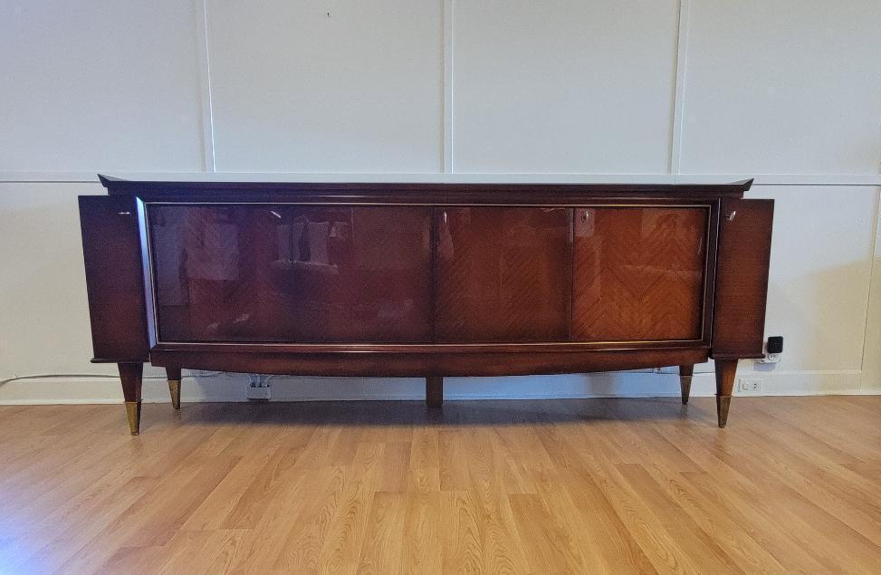 Art Deco Macassar Ebony Bow Front Sideboard Credenza (1 of 12)