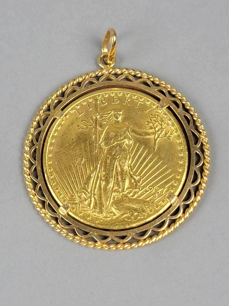 1927 US $20 Double Eagle Gold Coin Pendant (1 of 7)
