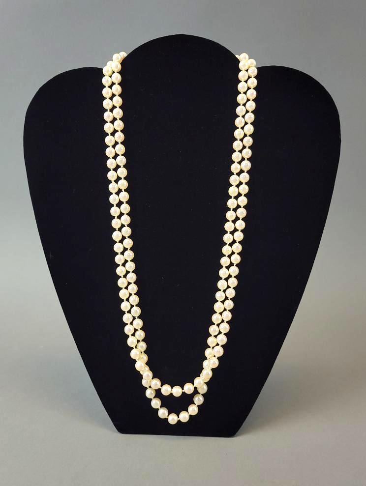 Double Strand Pearl Necklace (1 of 4)