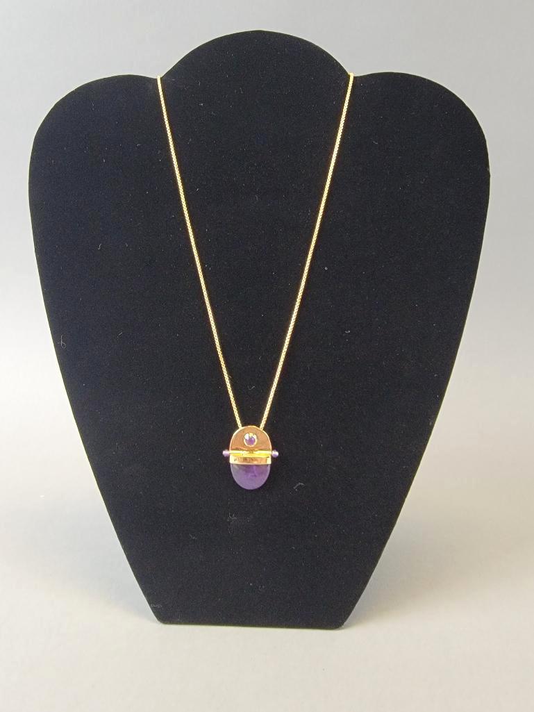 Amethyst and 14k Pendant and Necklace (1 of 9)
