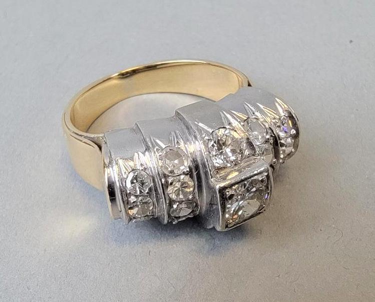 Tested 18 kt. White and Yellow Gold Ladies Diamond Ring (1 of 3)