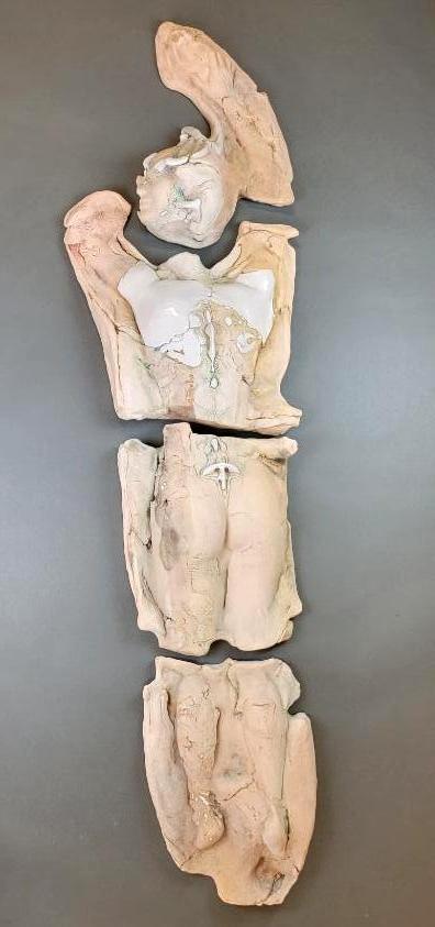 LG Signed Richard Skelton Studio Pottery Wall Sculpture, Quadriptych (1 of 12)