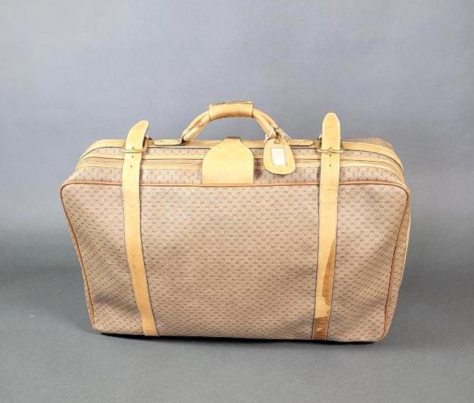VTG Tan Gucci GG Monogram Canvas / Leather LG Travel Bag, Suitcase (1 of 20)