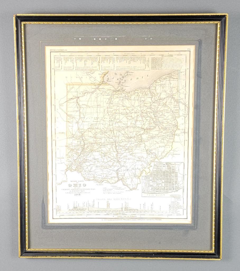 Antique 19th C. Ohio Map, J. Meyer (German) 1845 (1 of 8)