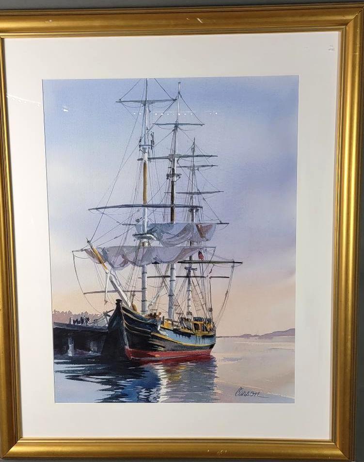 LG Nautical / Ship Watercolor Painting, Sally Cole Carson (Scottish) (1 of 8)
