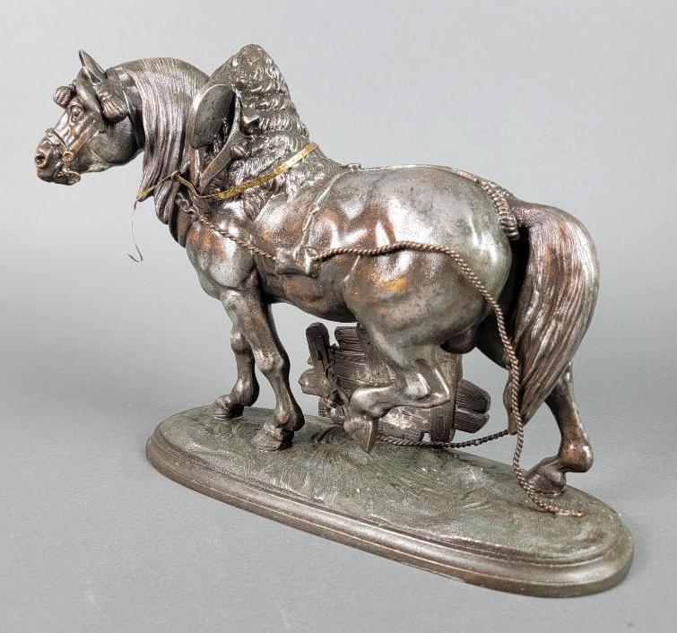 Antique 19th C. Norman Horse Bronzed Clock Topper / Sculpture, Ansonia (1 of 10)