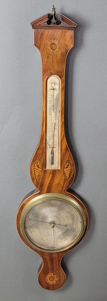 Antique 19th C. English Regency Mahogany Stick Barometer (1 of 11)