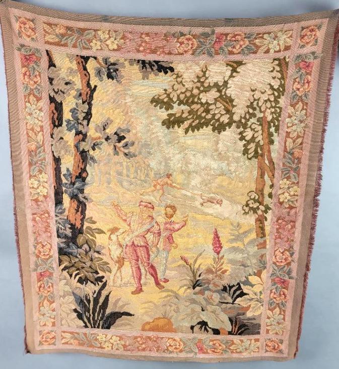 Antique 19th Century French Verdure Wool / Woolwork Tapestry (1 of 13)