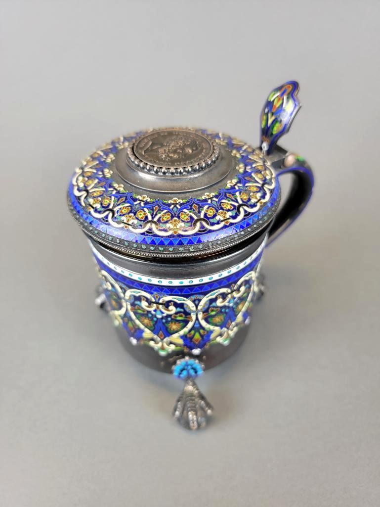Antique David Andersen Sterling & Enameled Tankard (1 of 9)