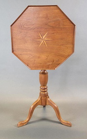 American Cherry Candlestand with Shell Inlay American Cherry Candlestand with Shell Inlay