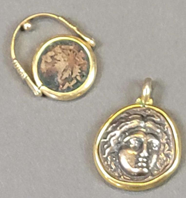14K Yellow Gold Roman Coin Pendant and Ring (1 of 8)