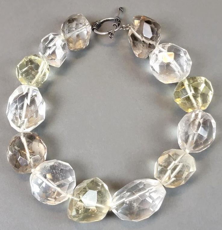 Chunky Clear Quartz, Smoky Quartz & Citrine Choker / Princess Necklace (1 of 6)