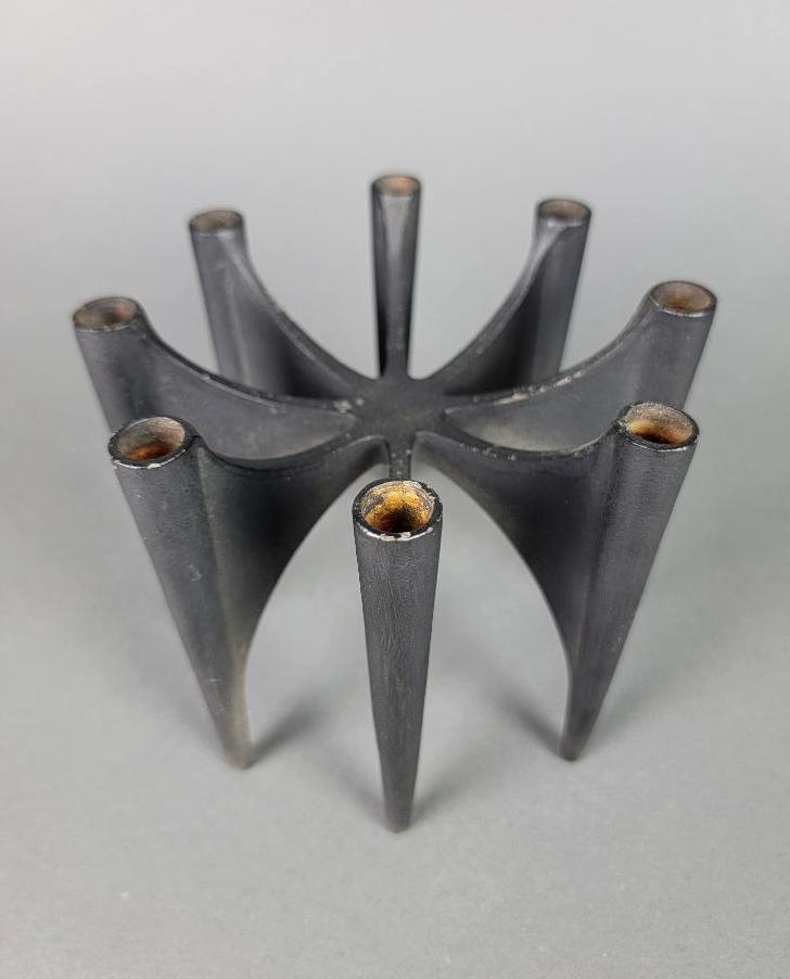 VTG Modernist Cast Iron Candle Holder, MCM (1 of 6)