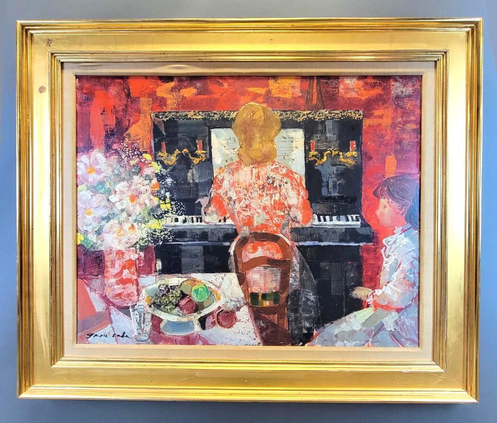 Oil on Canvas "Le Piano" Emilio Grau-Sala, Signed (1 of 18)