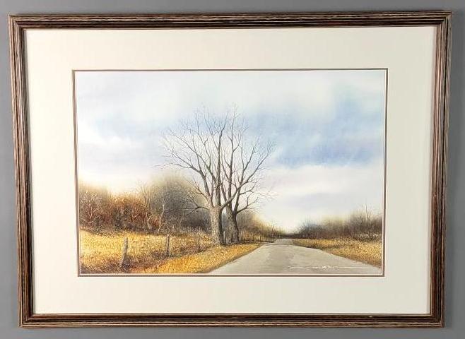 Robert O'Dell Watercolor Painting of Country Road (1 of 9)