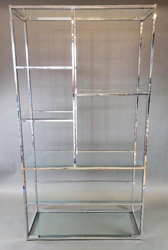 Mid Century Modern Chrome & Glass Wall Shelf, Pace (1 of 12)