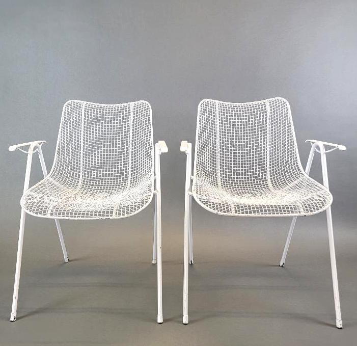 Pair MCM Russell Woodard Sculptura Wire Mesh Chairs (1 of 16)