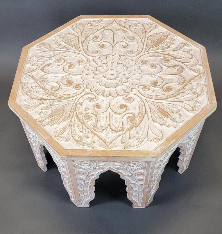Traditional Carved Indian Tribal-Style Table (1 of 8)