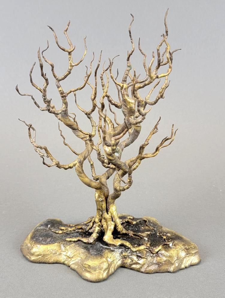 VTG Brutalist Bronze Scultpure of a Tree, Signed Ron McCurdy (1 of 8)