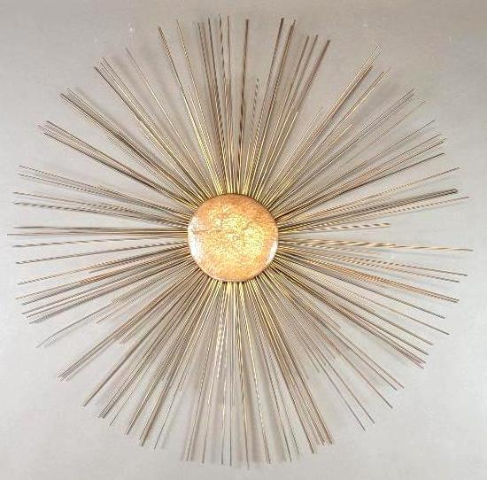 MCM Brutalist Copper Sunburst Wall Sculpture / Plaque after C. Jere (1 of 12)