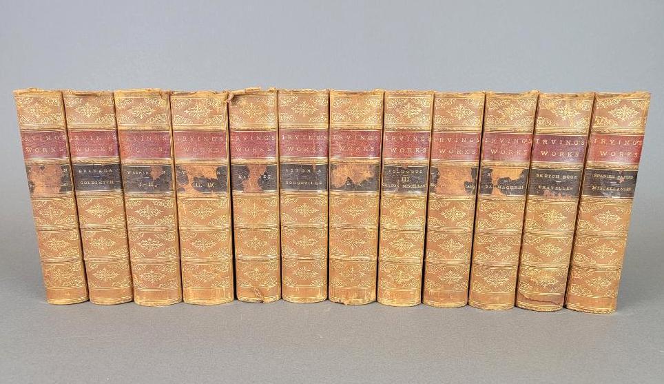 Antique Books; Works of Washington Irving, Twelve Volumes, 1848 (1 of 14)