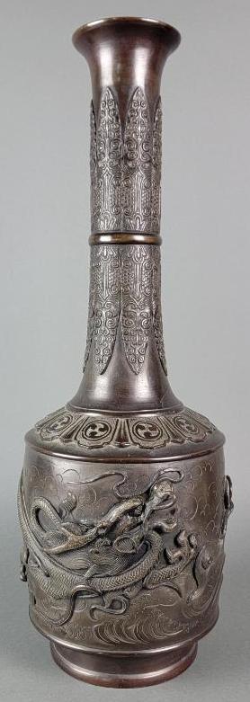 LG Antique Japanese Meiji Period Bronze Vase (1 of 10)