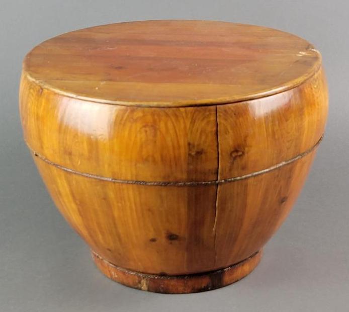 Vintage Chinese Wooden Rice / Grain Barrel or Container (1 of 7)