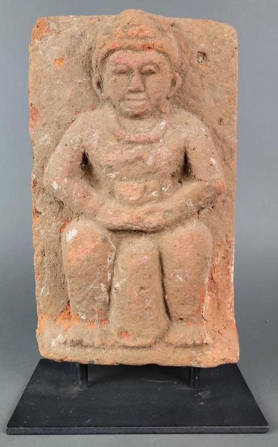 Primitive South American Pottery Tile Plaque of a Tribal Warrior (1 of 9)