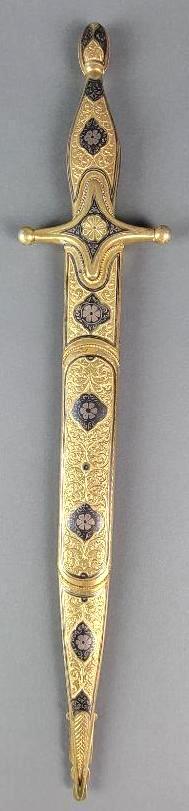 Antique 19th C. Russian Caucasian (Indo-Persian) Kindjal Dagger or Knife w/ Sheath (1 of 14)