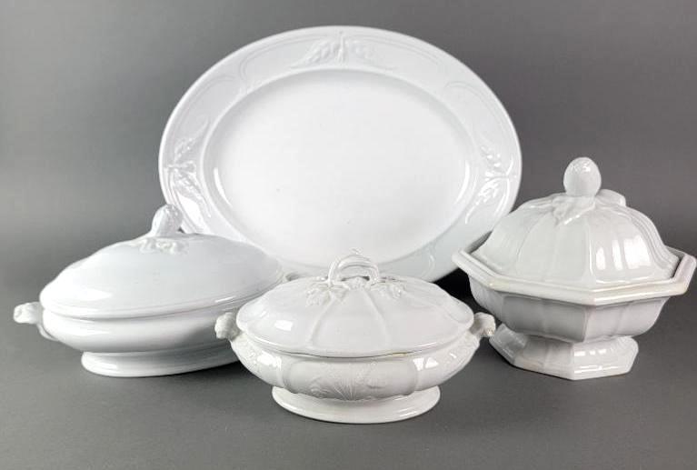 Antique English 19th C. Ironstone China Pieces, 3 Tureens & Platter (1 of 19)