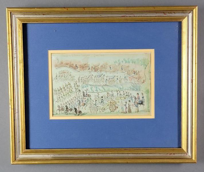 Antique 19th C. French Military Watercolor Painting, Spanish War of Independence (1 of 14)