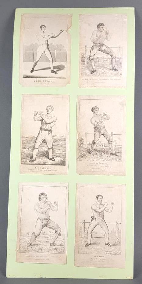 6 Rare Early 19th C. Antique Boxing / Fighter Prints (Engravings), c. 1826 (1 of 7)