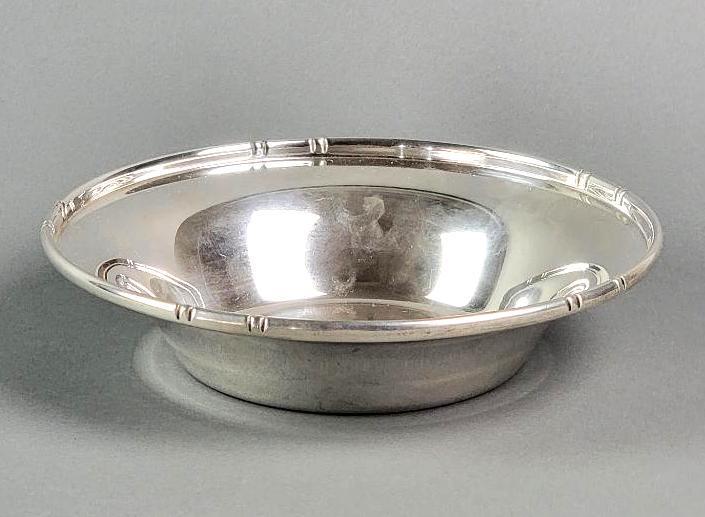 Large Baldwin & Miller Sterling Silver Bowl, Bamboo Pattern (1 of 5)