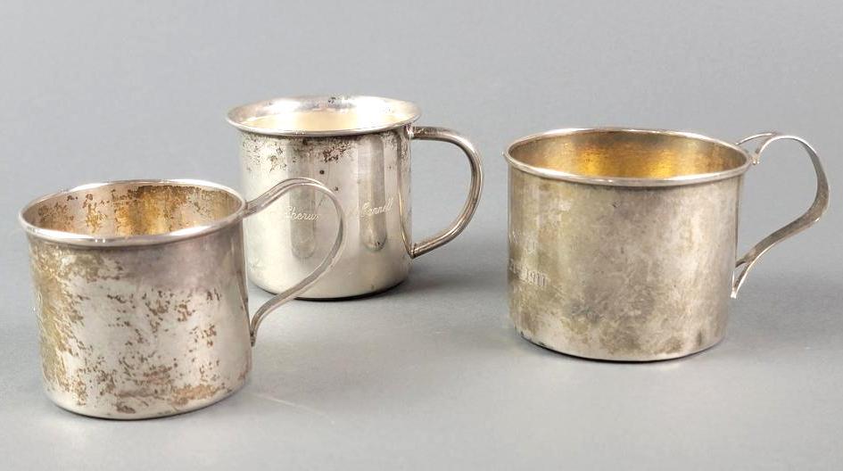Three Vintage Sterling Silver Baby Cups (1 of 8)