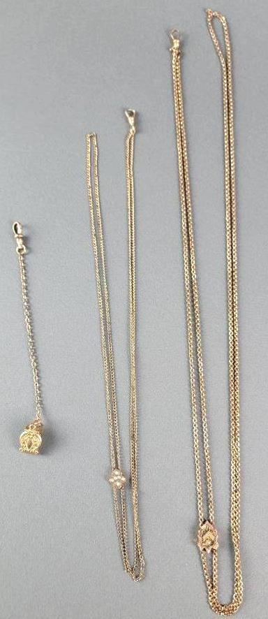 3 Antique Victorian Gold Filled Pocket Watch Fob Chains (1 of 8)