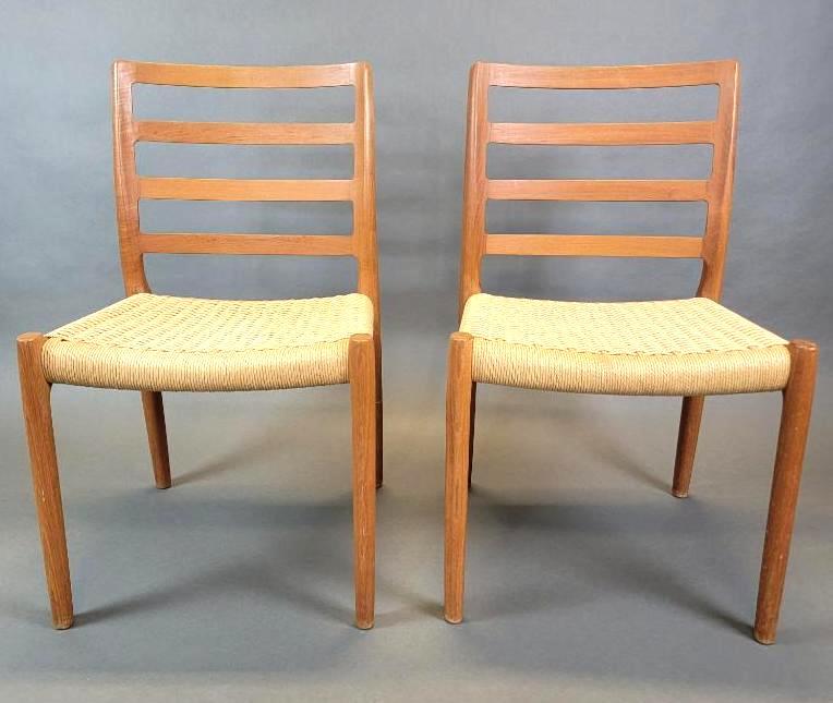 Pair of Danish Teak Modern Moller 85 Dining Chairs (1 of 10)