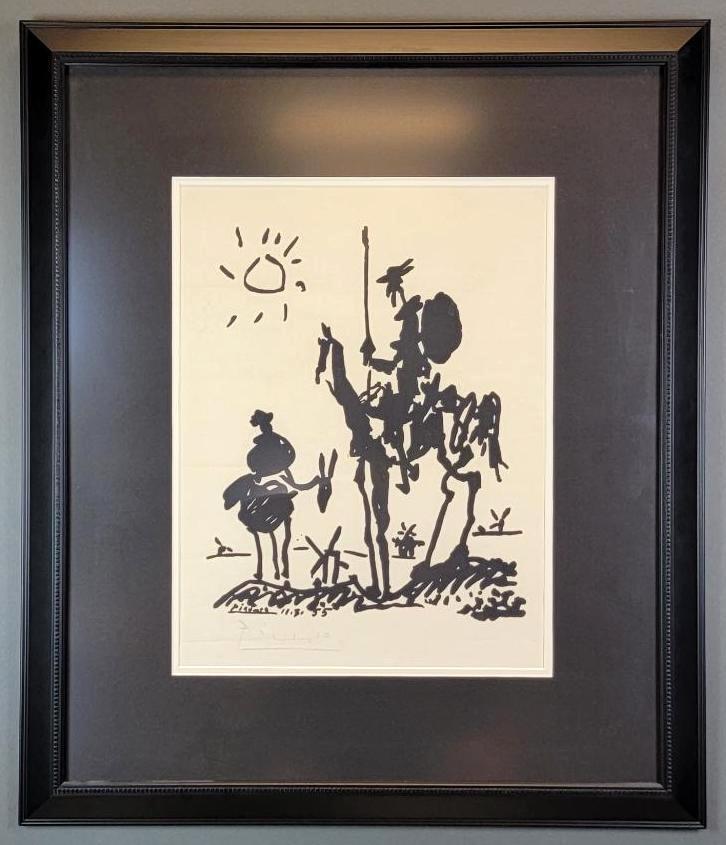 Pablo Picasso Don Quixote Black & White Lithograph, 1955 (1 of 10)