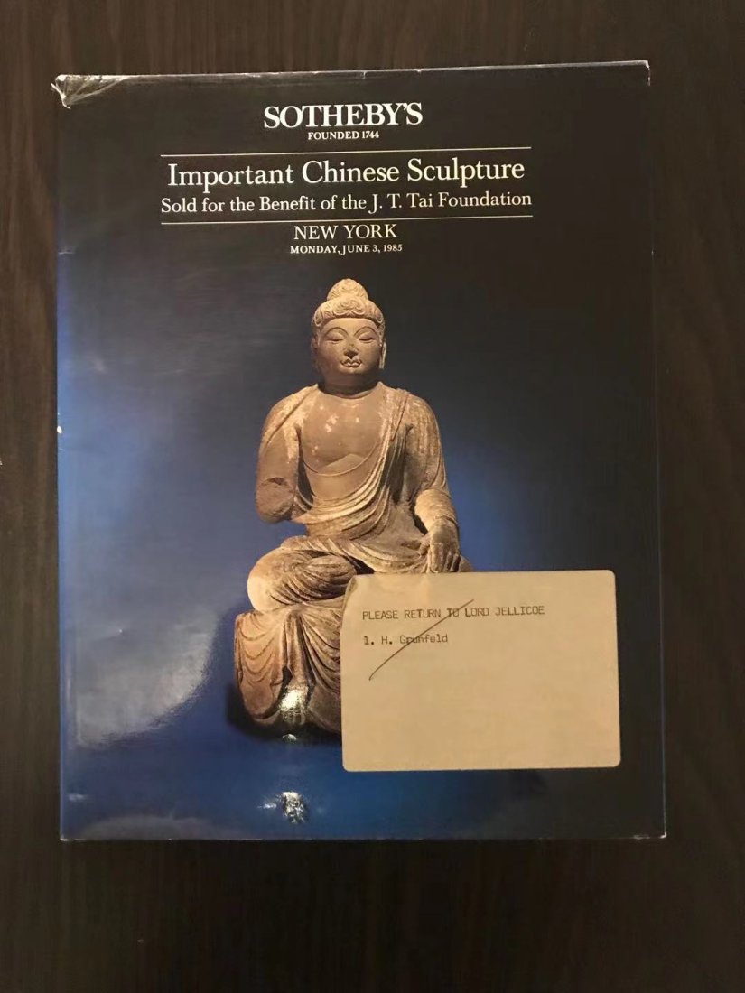 NY Sotheby's 1985 Important Chinese Sculpture the Benefit of the J T Tai Foundation (1 of 3)