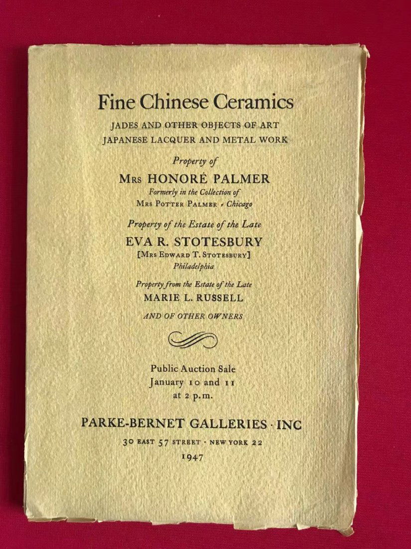 Parke-Bernet Galleries 1947 Fine Chinese Ceramics (1 of 3)