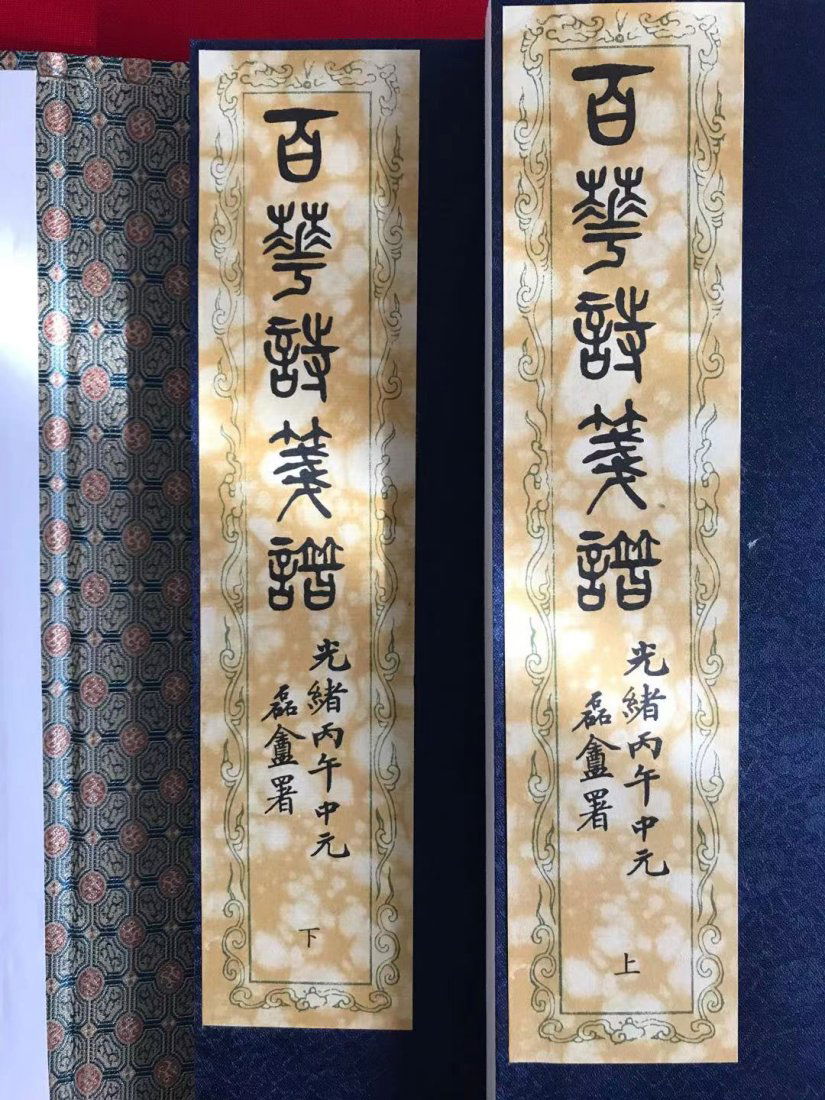 2 Volumes Chinese Wood Block book BAI HUA SHI JIAN PU (1 of 5)