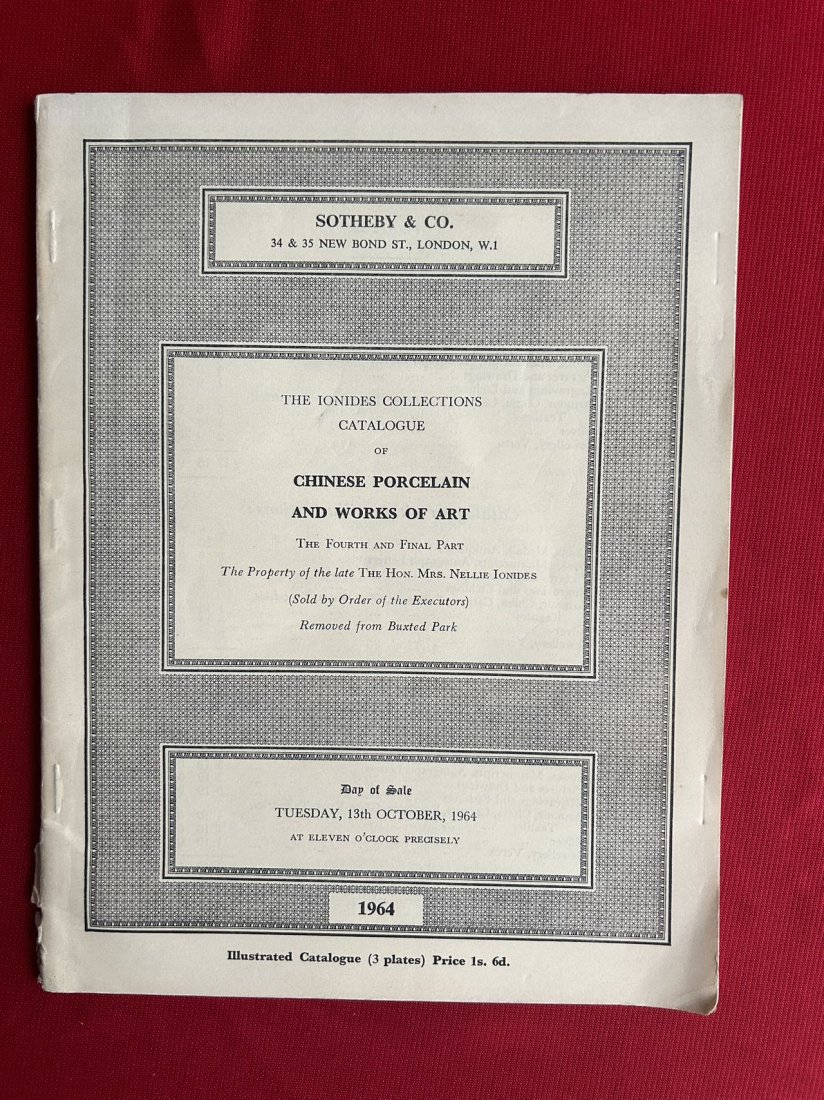 LD Sotheby's 1964 The IONIDES Collection of Chinese Porcelain and Works of Art: LD Sotheby's 1964 The IONIDES Collection of Chinese Porcelain and Works of Art , good condition!